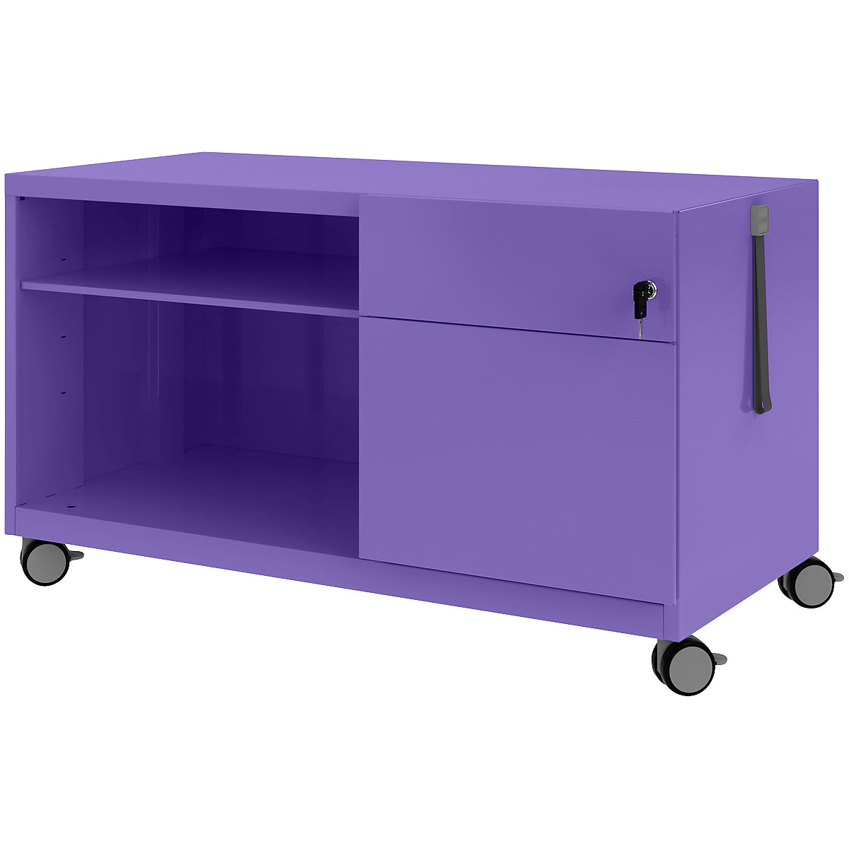 Note™ CADDY, v x š x h 563 x 1000 x 490 mm – BISLEY, vpravo 1 univerzálna zásuvka a 1 zásuvka so závesnou registratúrou, parma