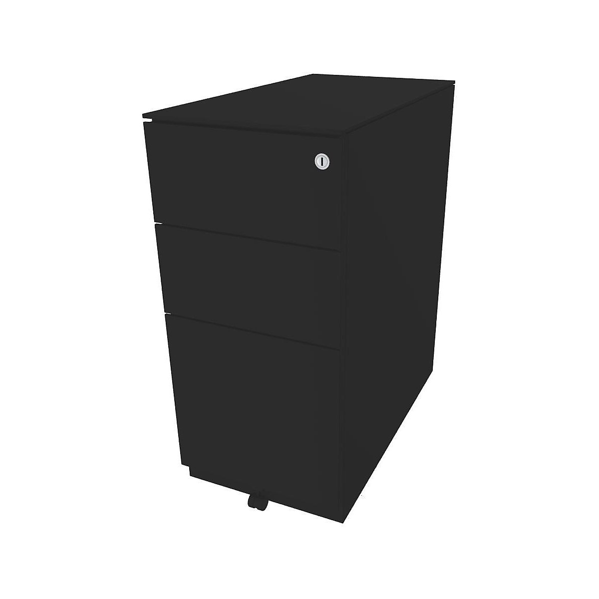 Pojazdný kontajner Note™, s 2 univerzálnymi zásuvkami, 1 závesná registratúra – BISLEY, v x š x h 652 x 300 x 565 mm, s hornou doskou, čierna-11