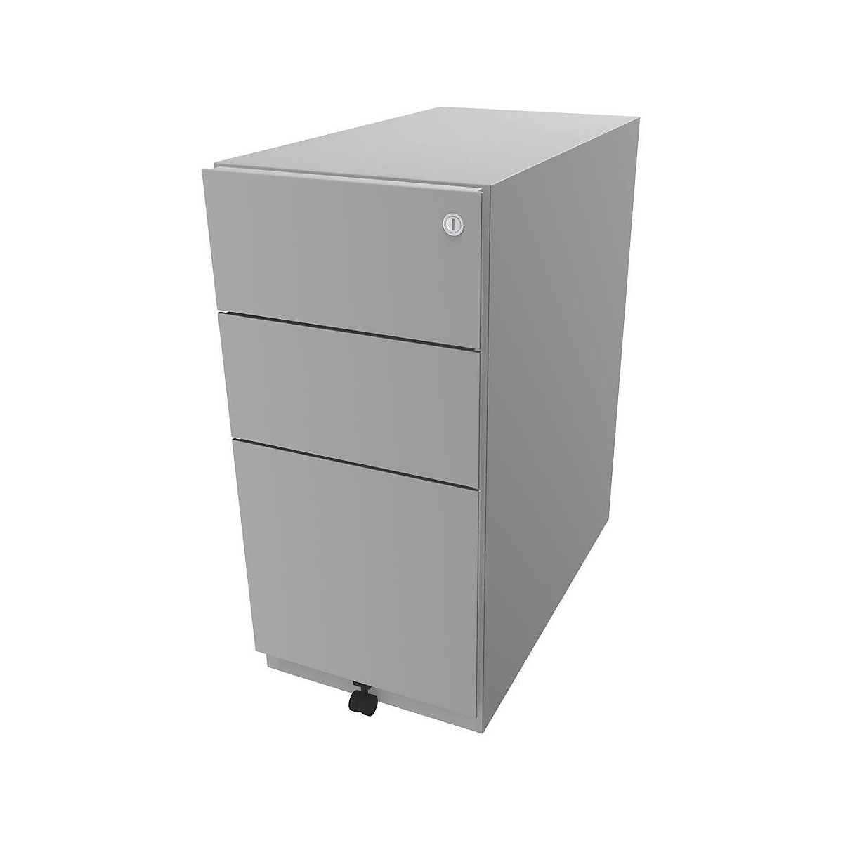 Pojazdný kontajner Note™, s 2 univerzálnymi zásuvkami, 1 závesná registratúra – BISLEY, v x š x h 645 x 300 x 565 mm, svetlošedá-1