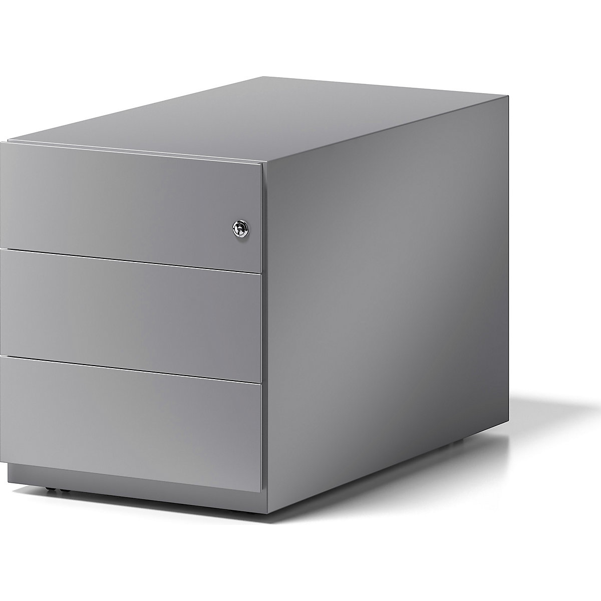 Pojazdný kontajner Note™, s 3 univerzálnymi zásuvkami – BISLEY, v x š x h 495 x 420 x 775 mm, s úchopnou lištou, strieborná-6