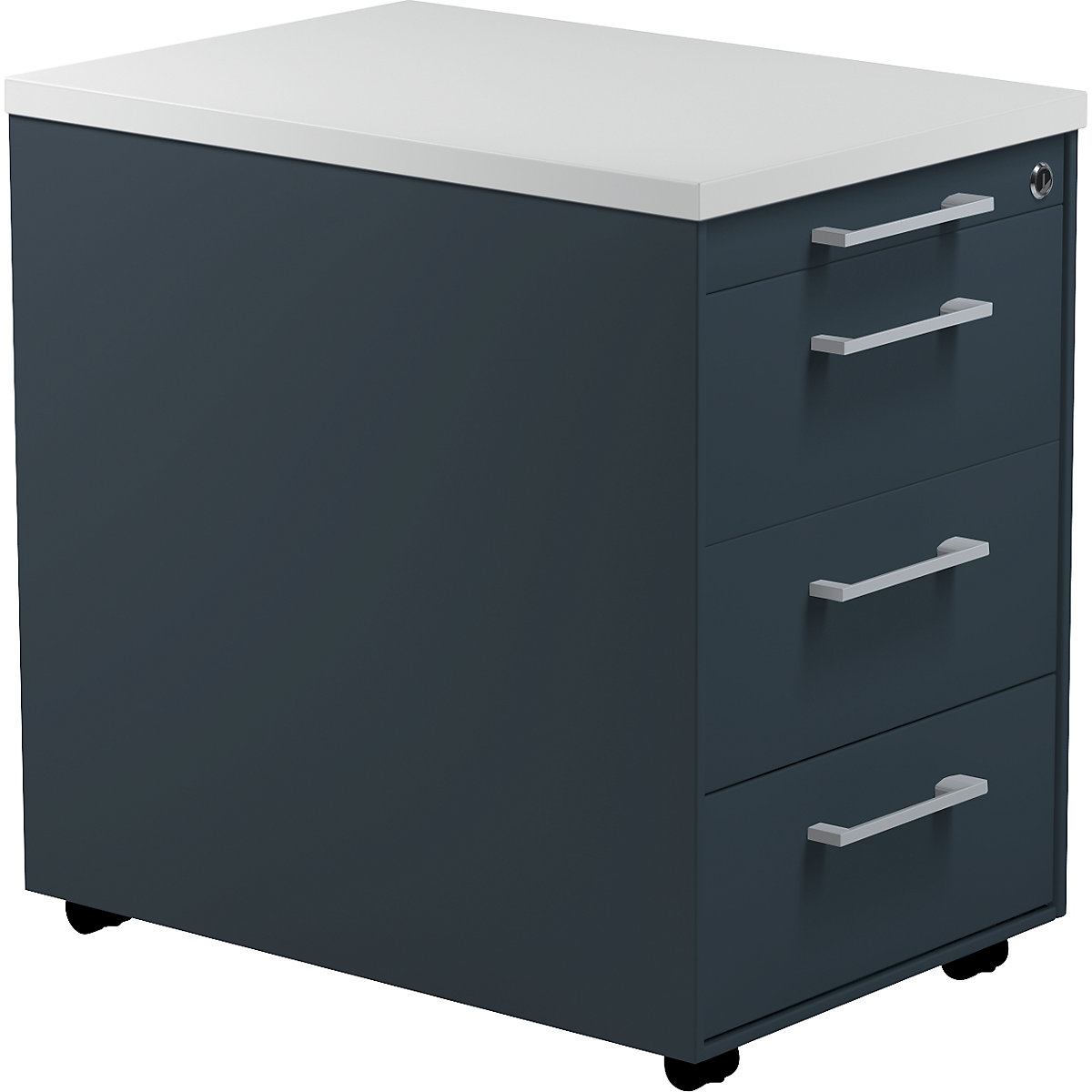 Zásuvkový kontajner na kolieskach – mauser, v x h 579 x 600 mm, 3 zásuvky, antracitová šedá / antracitová šedá / svetlošedá-5