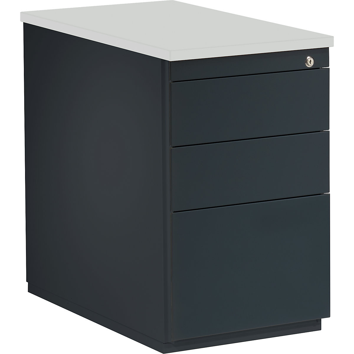 Zásuvkový kontajner – mauser, v x š 720 x 800 mm, 2 zásuvky na materiál, 1 závesná registratúra, antracitová / antracitová / svetlošedá-11
