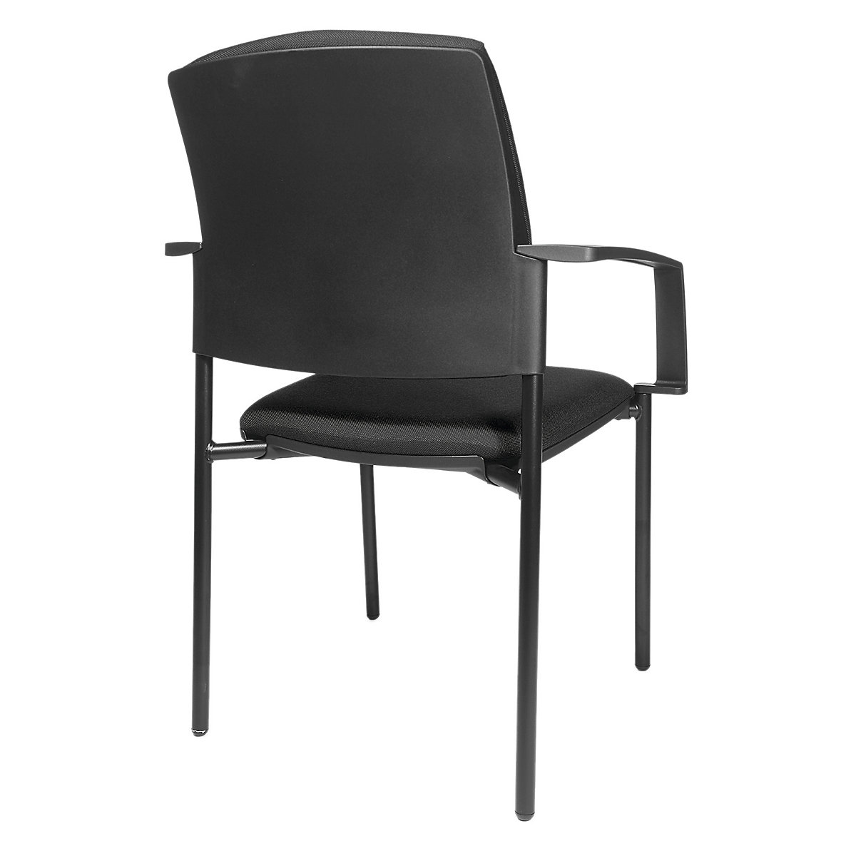 Čalúnená stohovacia stolička – Topstar, podstavec so štyrmi nohami, OJ 2 ks, podstavec čierna, čalúnenie čierna-7