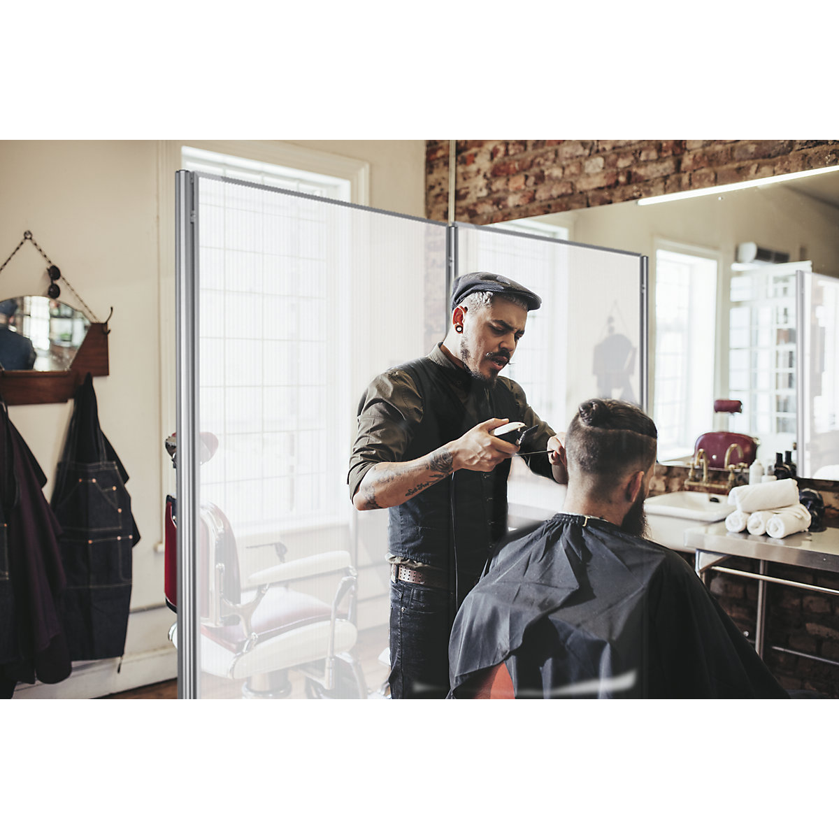 Hygiëne- en veiligheidsruimteverdeler PROFESSIONAL, transparant – magnetoplan (Productafbeelding 6)-5