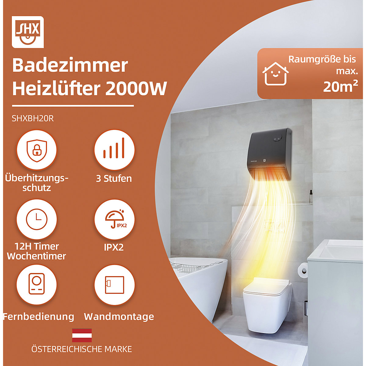 Badkamer-verwarmingsventilator