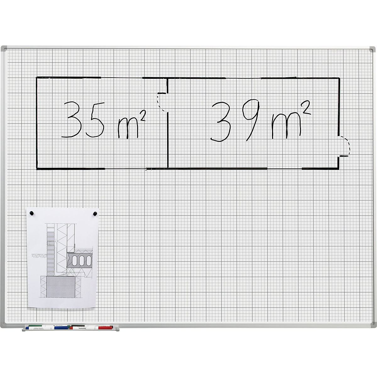 Geruit wandbord – eurokraft basic (Productafbeelding 3)-2