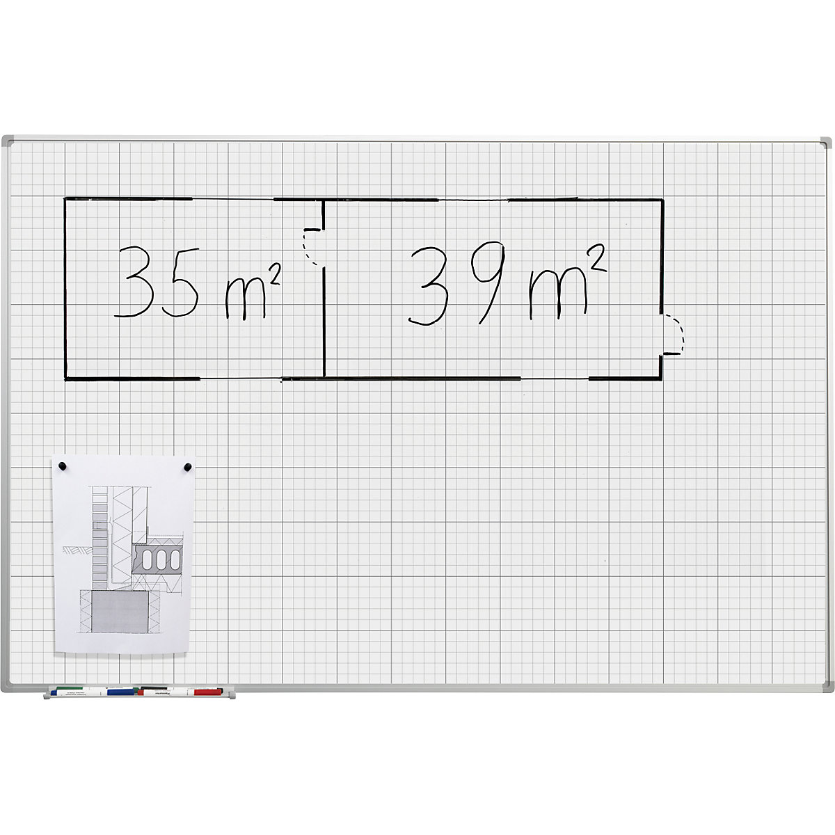 Geruit wandbord – eurokraft basic (Productafbeelding 3)-2
