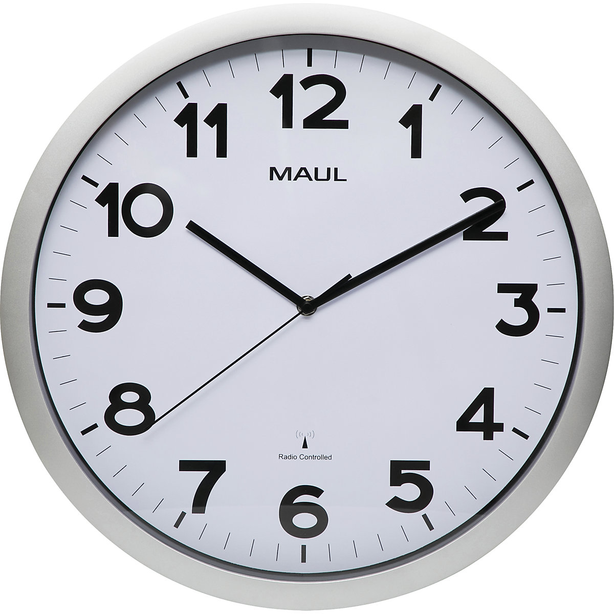 Wandklok MAULstep – MAUL, kunststof, zendergestuurd uurwerk, Ø 400 mm-2