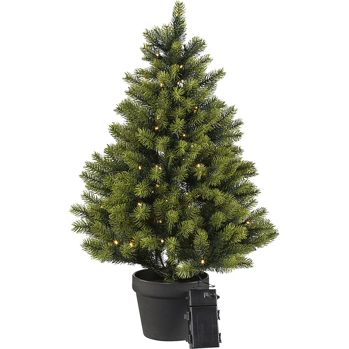 Kerstboom in pot met LED&rsquo;s