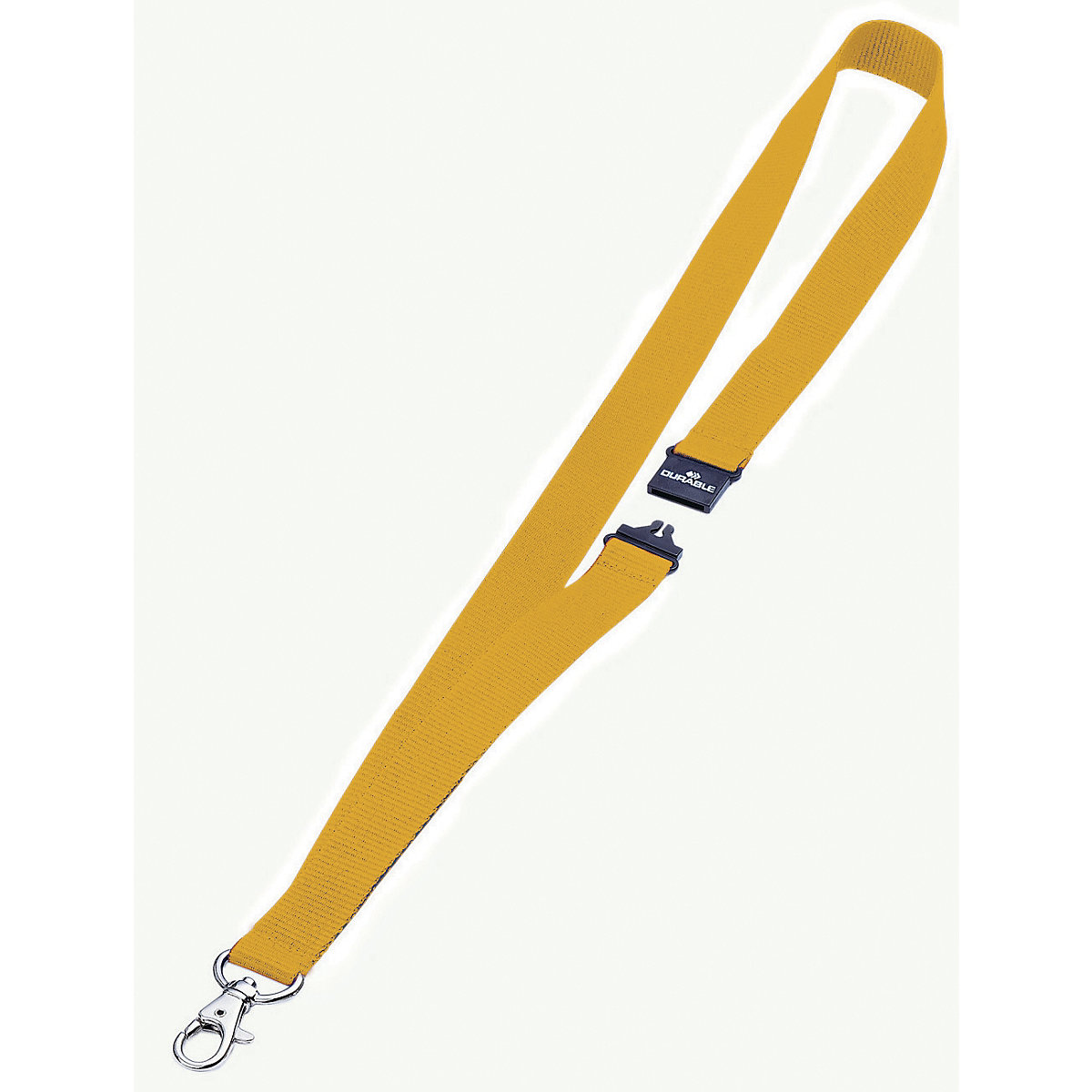 Textielbanden met karabijnhaak – DURABLE, veiligheidssluiting, VE = 50 stuks, geel-4