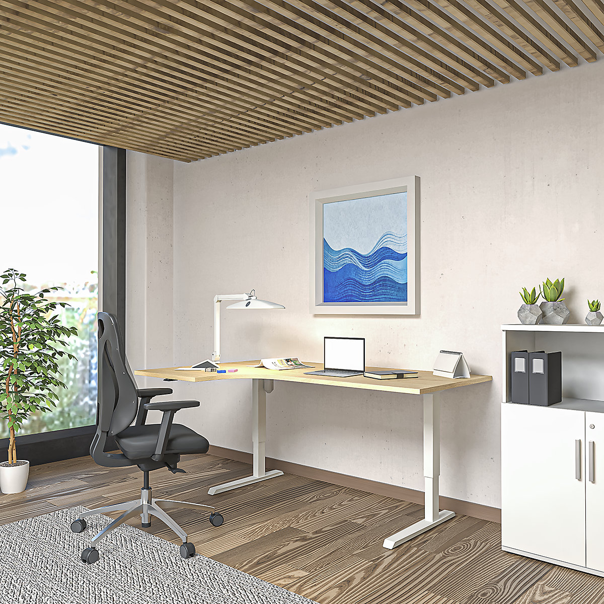 Bureau Venla, elektrisch in hoogte verstelbaar – eurokraft basic (Productafbeelding 4)-3