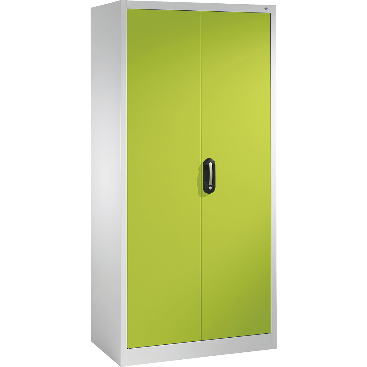 ACURADO universele kast – C+P, b x d = 930 x 500 mm, lichtgrijs/felgroen-22