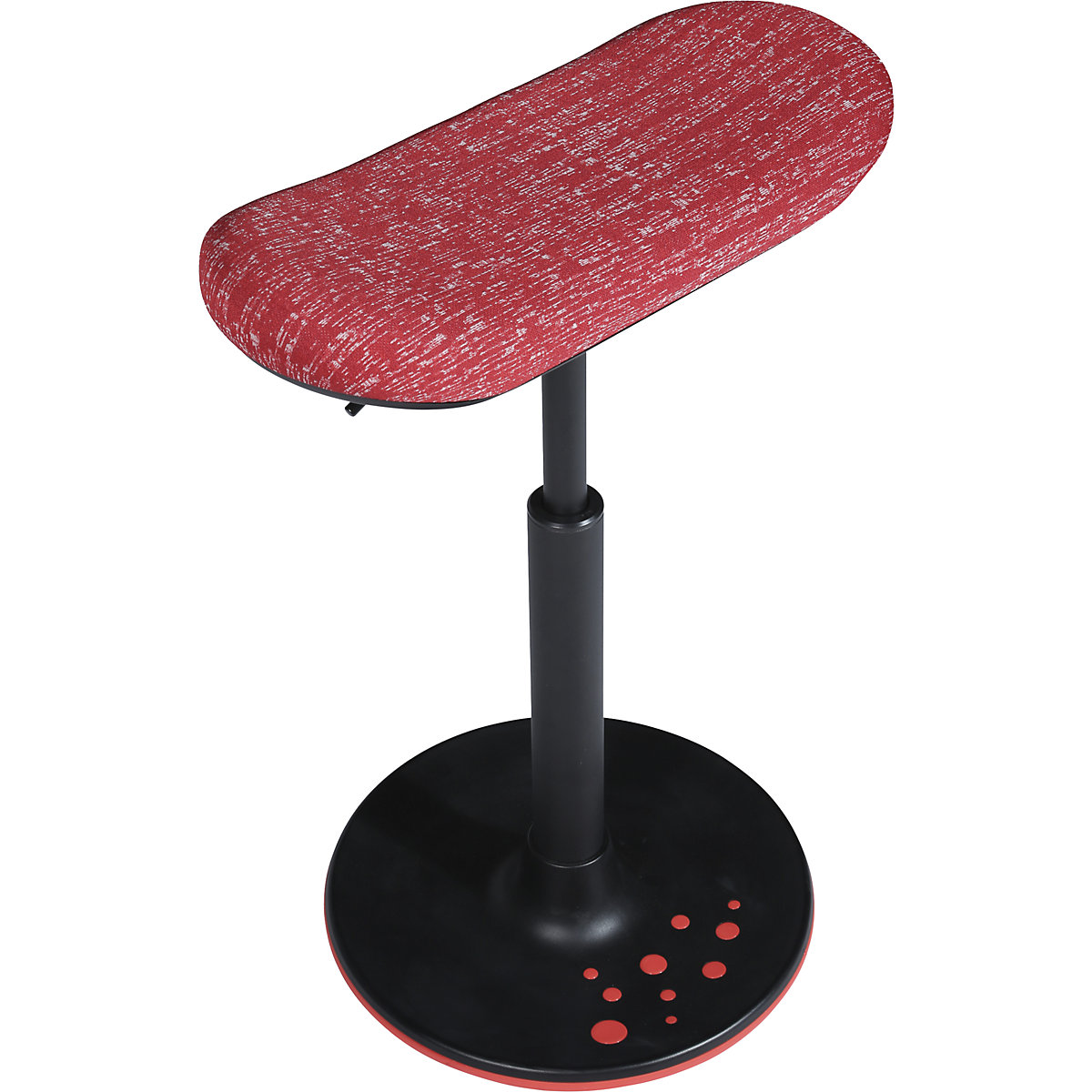 Kruk SITNESS H – Topstar, model H2, met skateboardzitting, textielbekleding rood patroon, zool rood-5