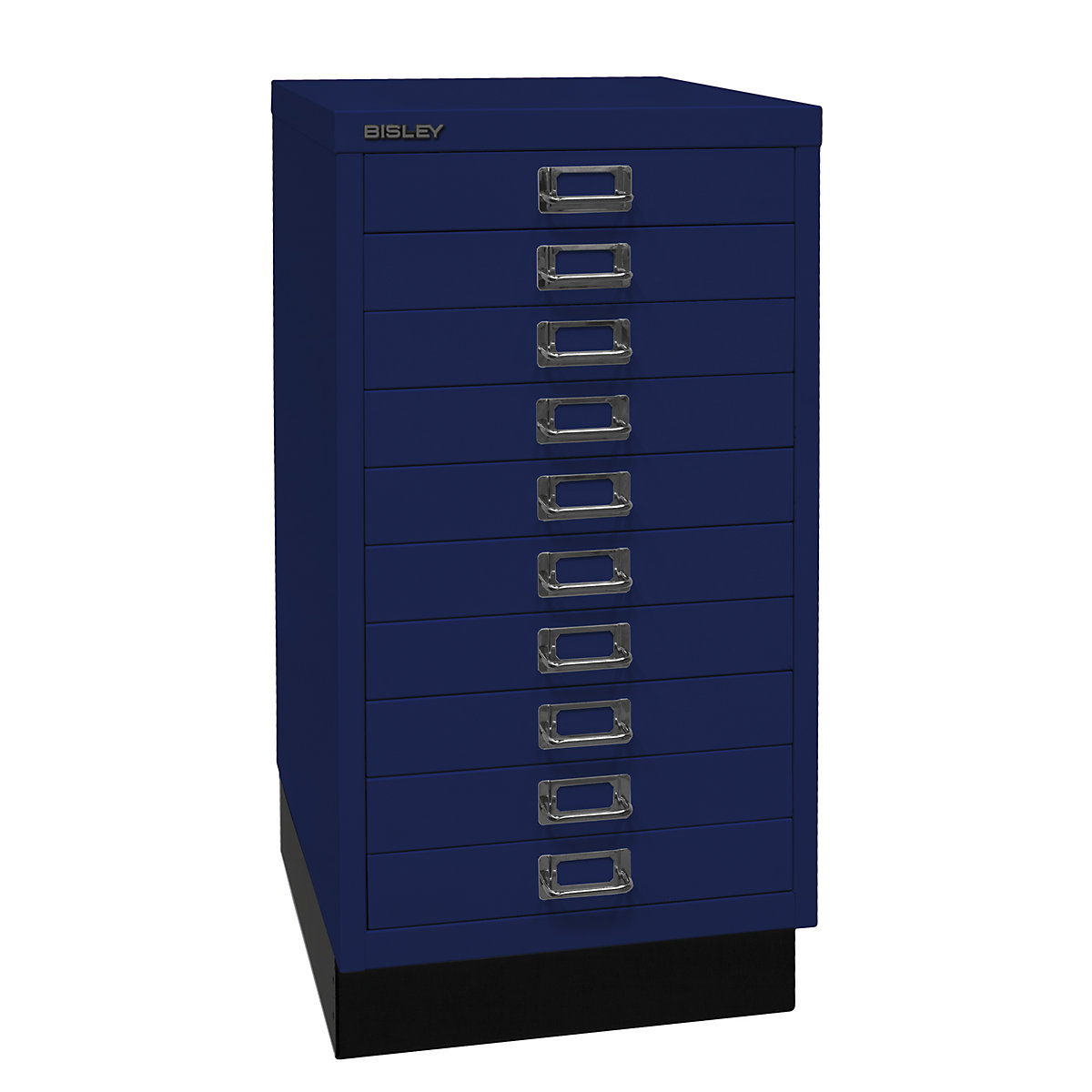 MultiDrawer™ 29 serie – BISLEY, met sokkel, A3, 10 laden, oxfordblauw-6