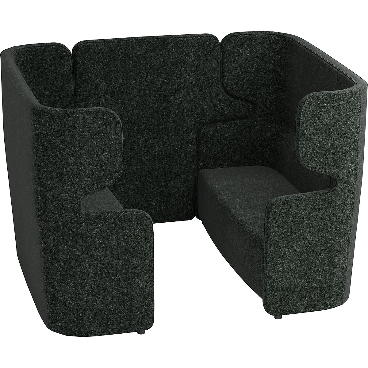 Akoestische sofa VIVO – BISLEY, 2 tweezitters met hoge rugleuning, middenpaneel, antraciet-9
