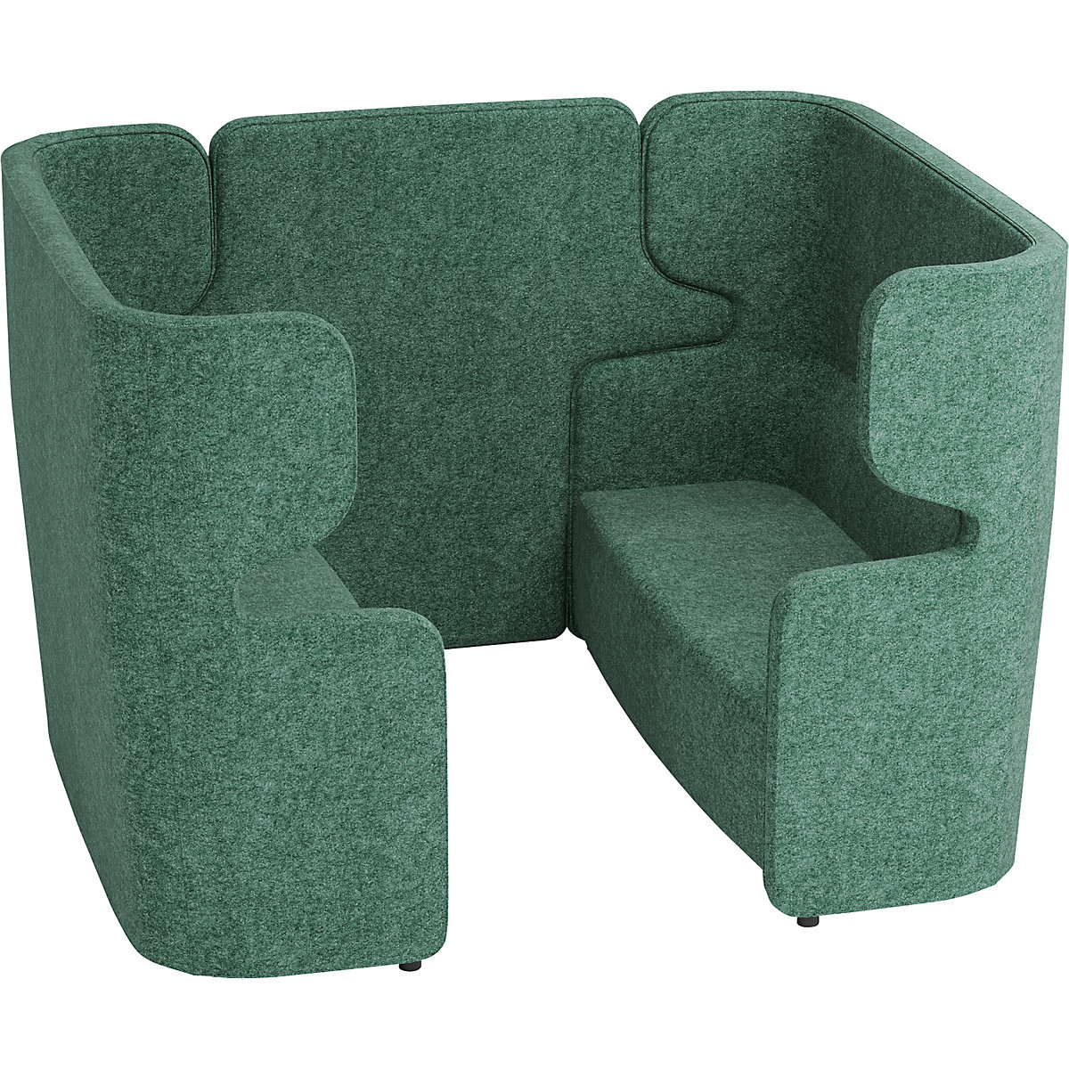 Akoestische sofa VIVO – BISLEY, 2 tweezitters met hoge rugleuning, middenpaneel, turquoise-11