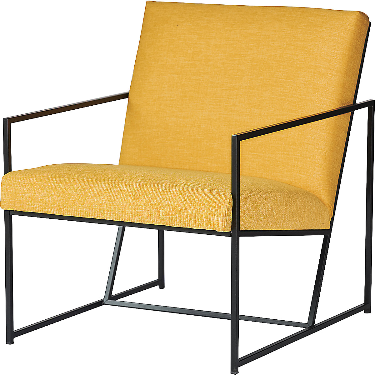 Loungestoel STYLE, frame zwart, geel-8