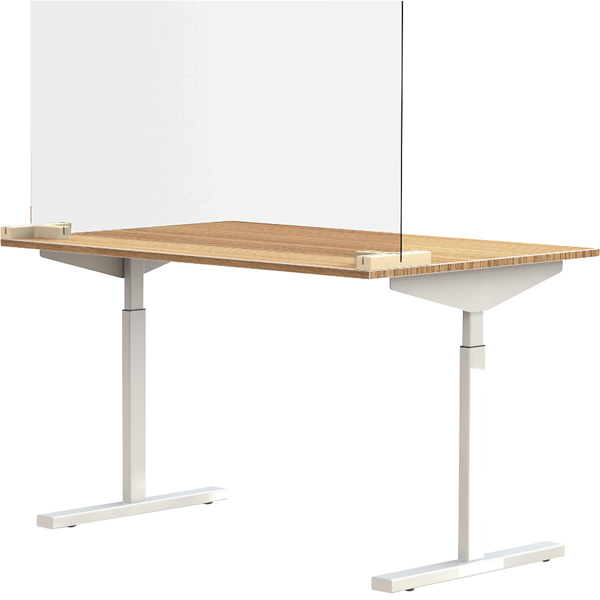 Scheidingsscherm voor bureaus/tafels, incl. 2 verbindingsstukken in T-vorm, h x b = 590 x 1200 mm, vanaf 5 stuks-5