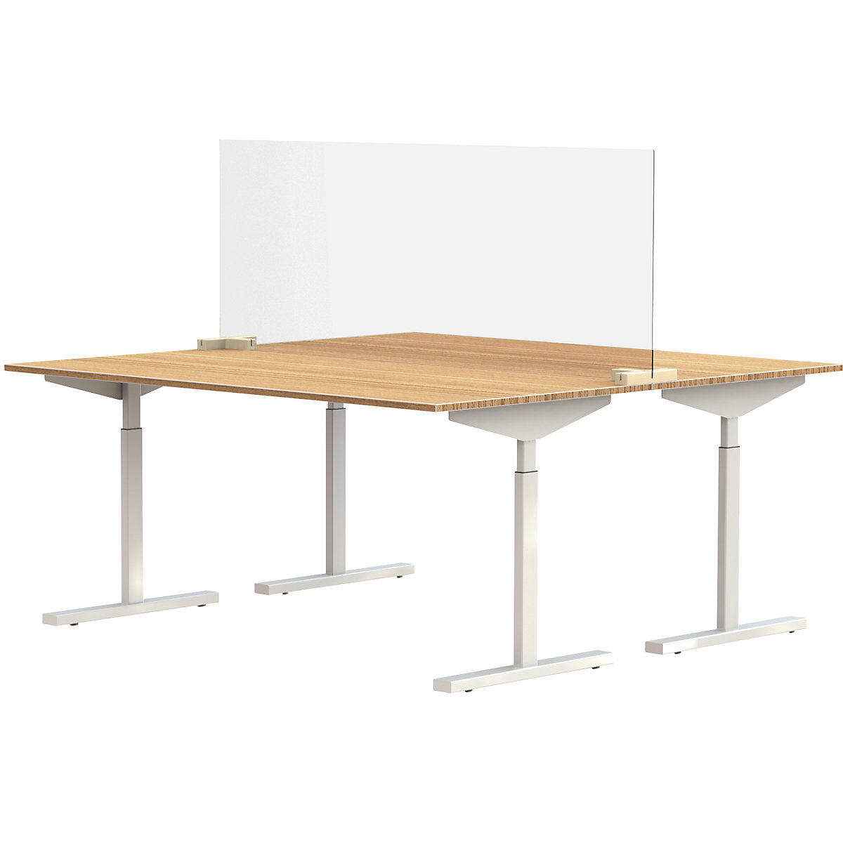 Scheidingsscherm voor bureaus/tafels, incl. 2 verbindingsstukken in T-vorm, h x b = 590 x 1600 mm, vanaf 5 stuks-7