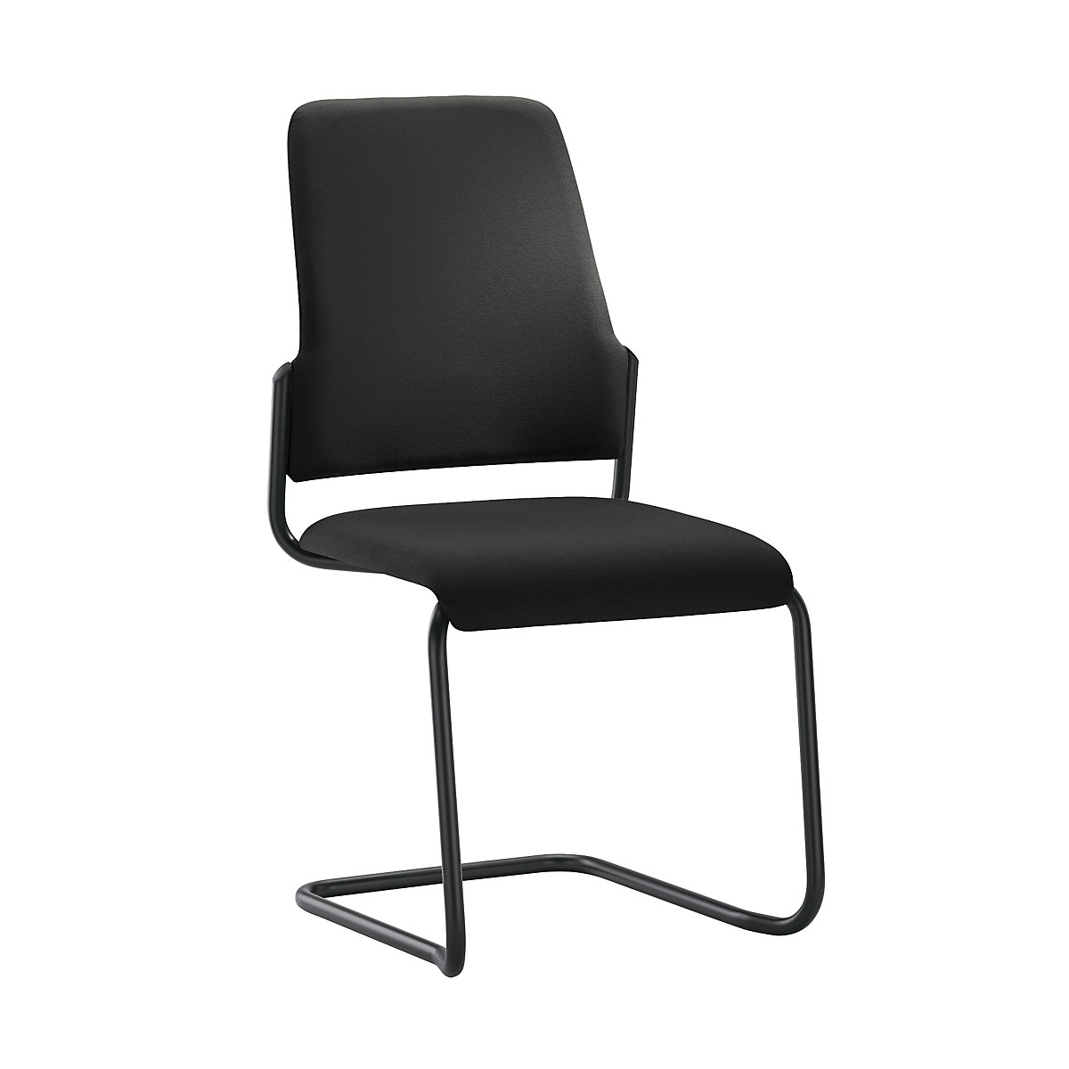 Bezoekersstoel GOAL, sledestoel, VE = 2 stuks – interstuhl, stoelframe zwart, zwart-3