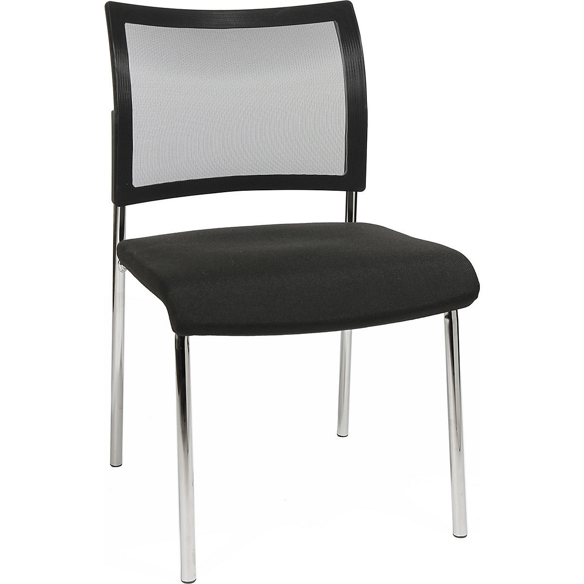 Bezoekersstoel, stapelbaar – Topstar, met 4 poten, netrugleuning, VE = 2 stuks, zwart-7