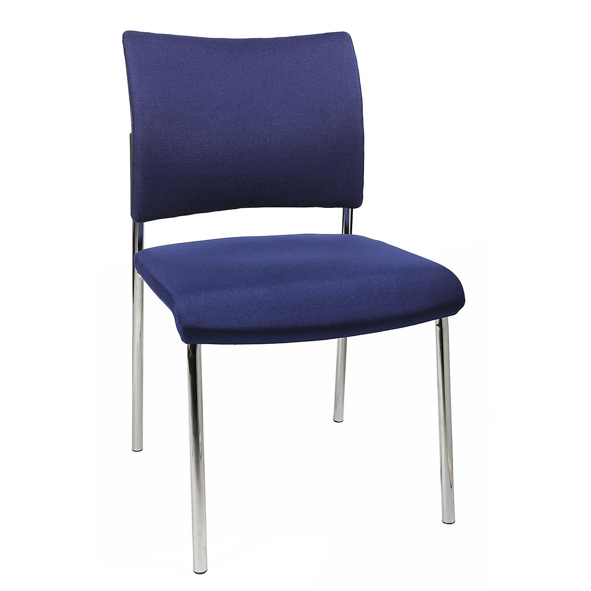 Bezoekersstoel, stapelbaar – Topstar, met 4 poten, rugleuning met textielbekleding, VE = 2 stuks, blauw-6