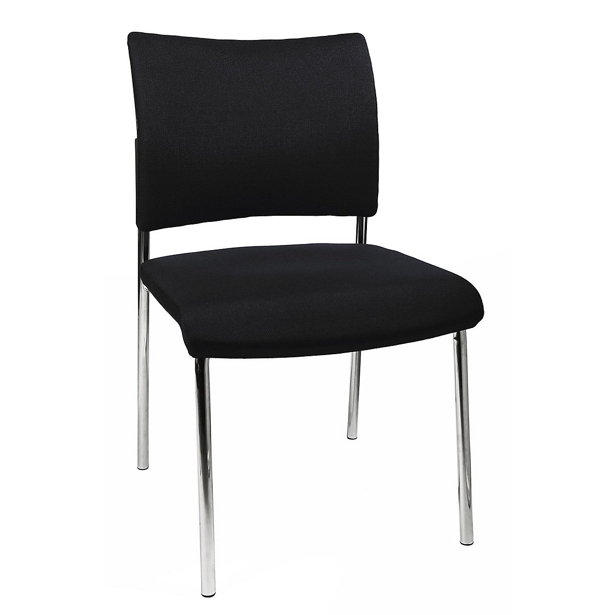 Bezoekersstoel, stapelbaar – Topstar, met 4 poten, rugleuning met textielbekleding, VE = 2 stuks, zwart-7