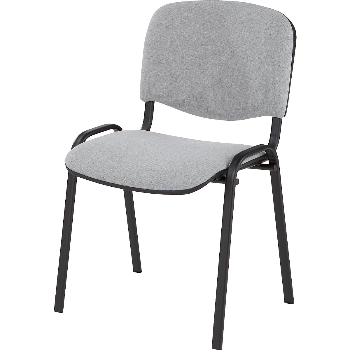 Bezoekersstoel, stapelbaar, rugleuning met bekleding, stoelframe zwart, bekleding grijs, VE = 2 stuks-7