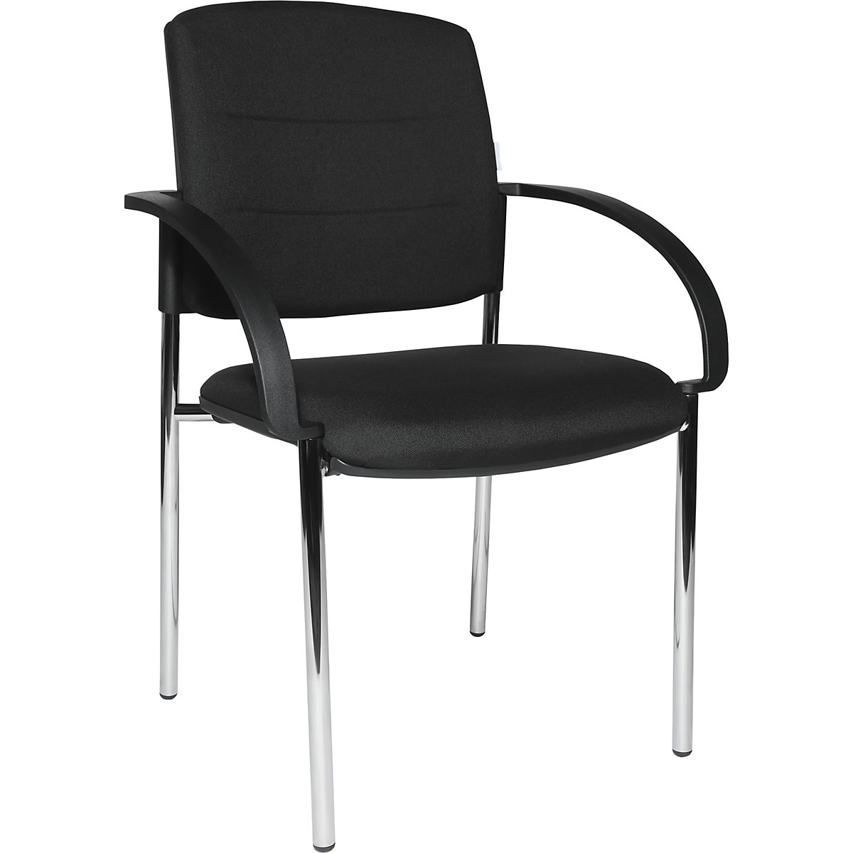 Bezoekersstoelen, VE = 2 stuks – eurokraft pro, gestoffeerde rugleuning, zwart, zitting zwart-7