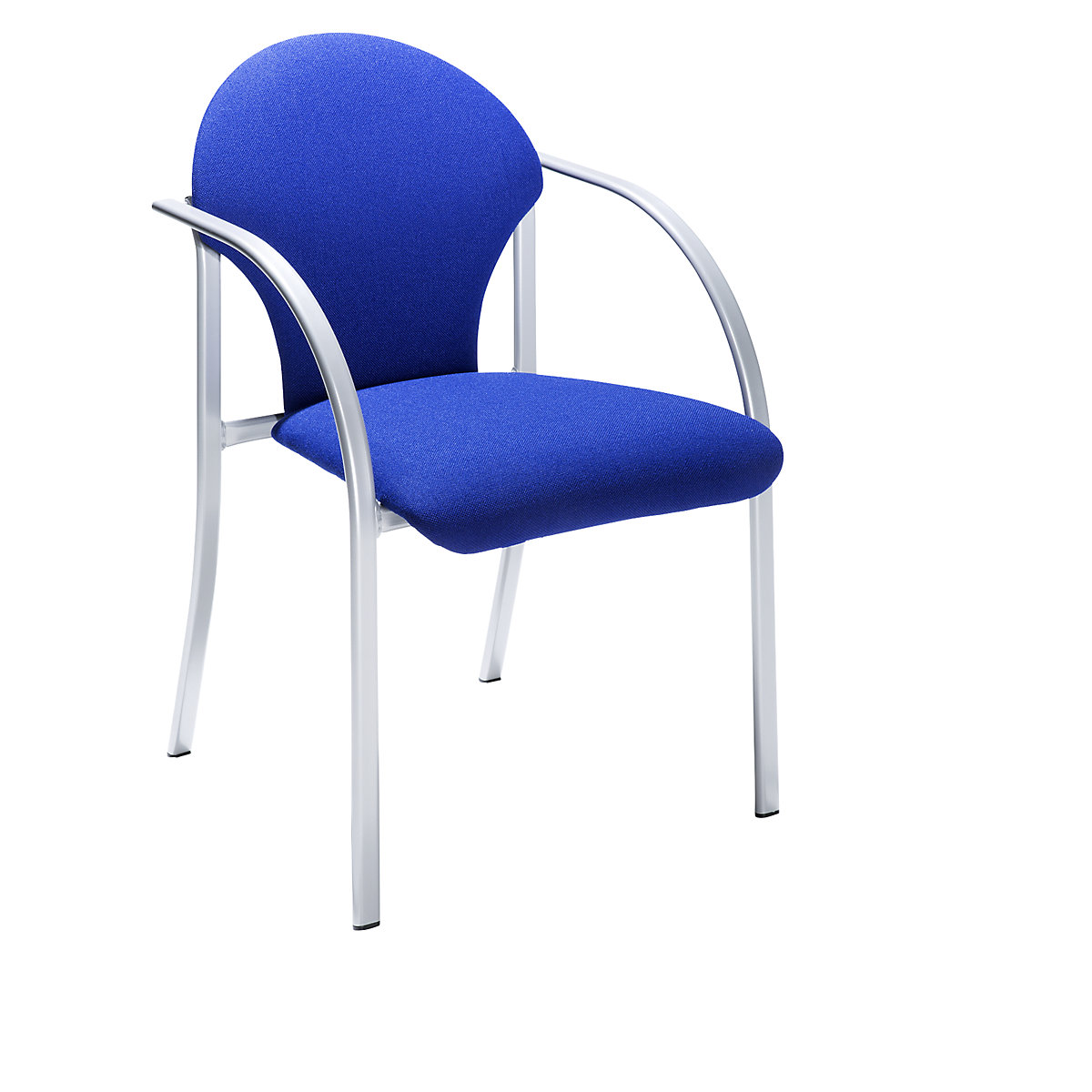 Gestoffeerde stapelstoel, zitting h x b x d = 470 x 450 x 490 mm, kleur bekleding blauw, VE = 2 stuks-5