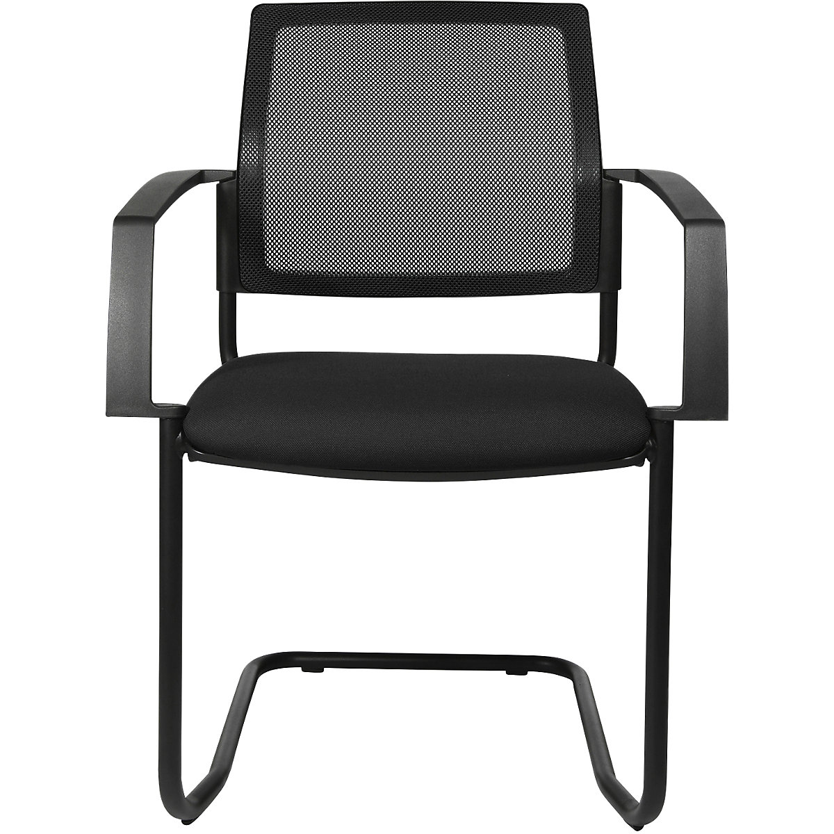Mesh stapelstoel – Topstar, sledestoel, VE = 2 stuks, zitting zwart, frame zwart-8