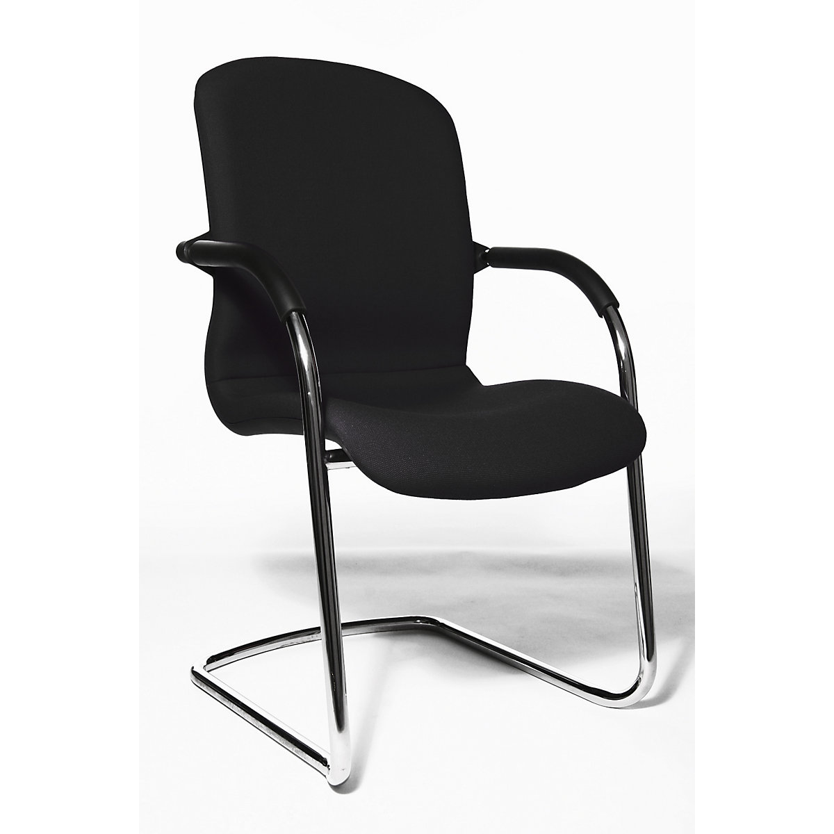 OPEN CHAIR – de design bezoekersstoel – Topstar, sledestoel met textielbekleding, VE = 2 stuks, zwart-2