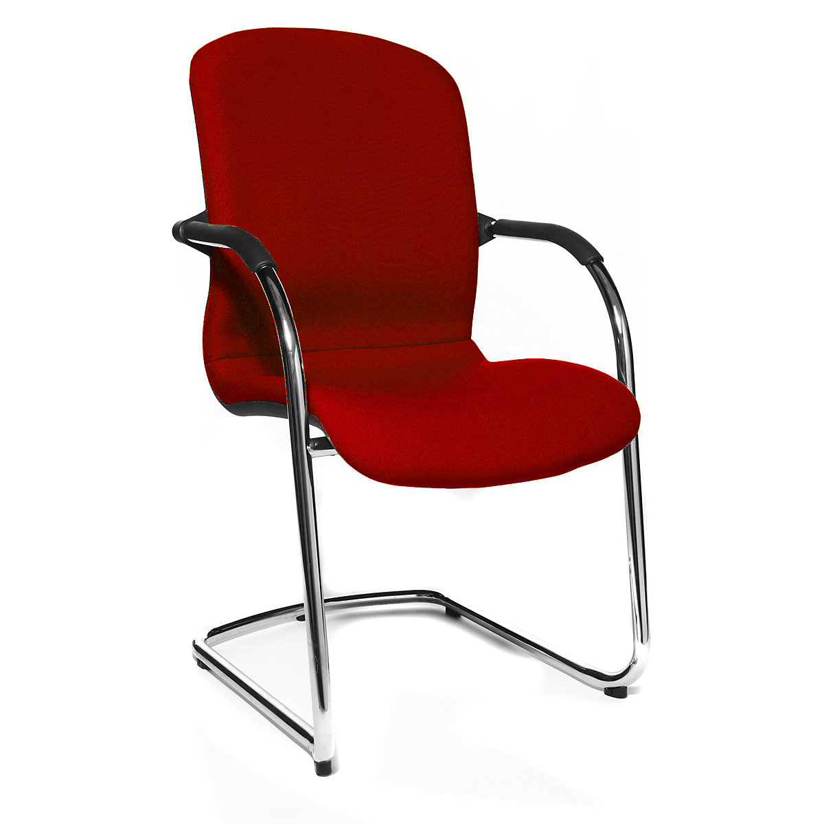OPEN CHAIR – de design bezoekersstoel – Topstar, sledestoel met textielbekleding, VE = 2 stuks, rood-4