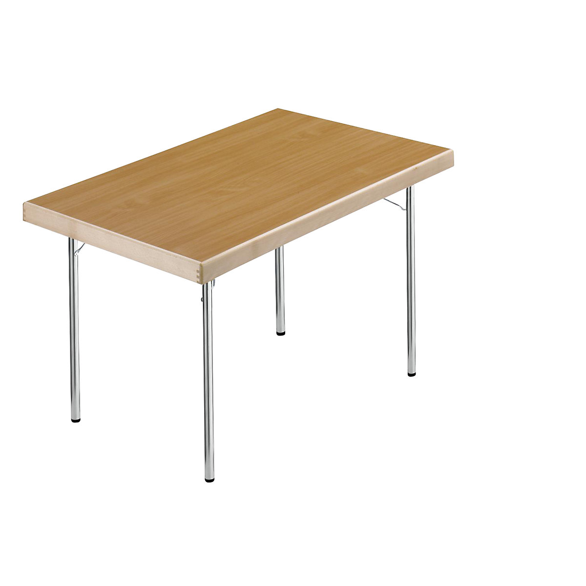Inklapbare tafel, 4 voetsframe, 1200 x 800 mm, frame verchroomd, blad beukenhoutdecor-14