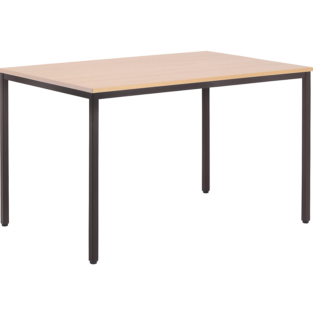 Multifunctionele tafel – eurokraft basic, h x b x d = 720 x 1200 x 800 mm, blad beukenhoutdecor, frame grijsbruin