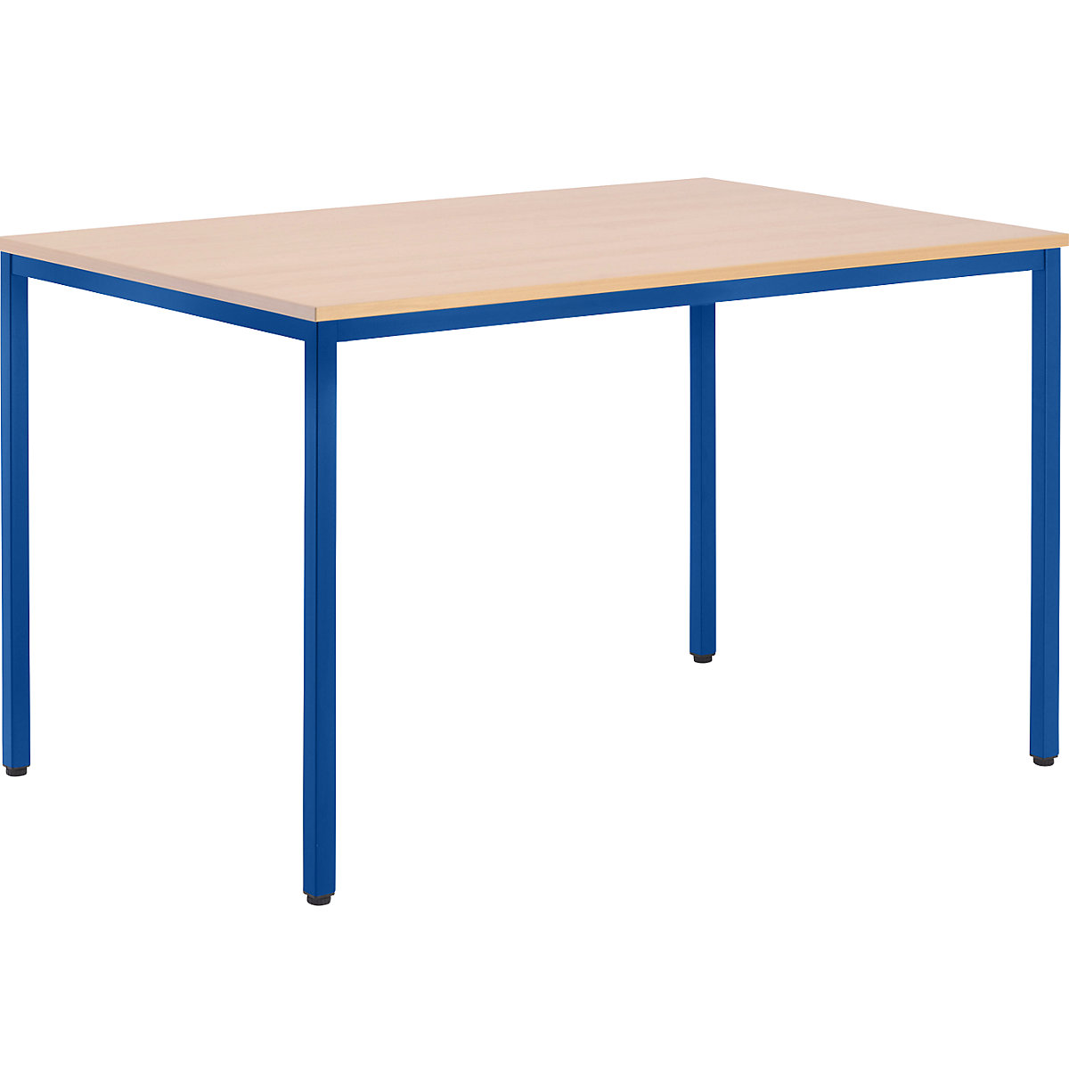 Multifunctionele tafel – eurokraft basic, h x b x d = 720 x 1200 x 800 mm, blad beukenhoutdecor, frame gentiaanblauw