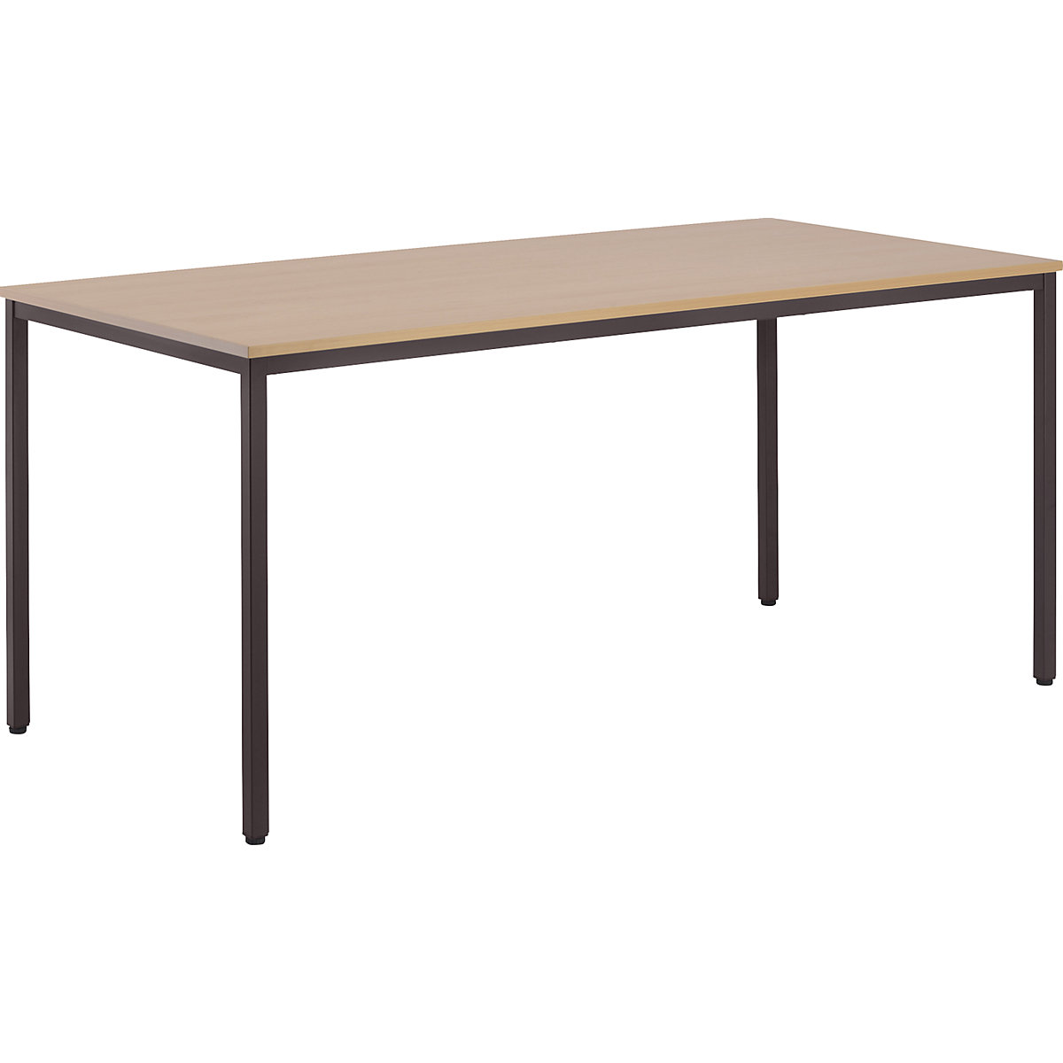 Multifunctionele tafel – eurokraft basic, h x b x d = 720 x 1600 x 800 mm, blad beukenhoutdecor, frame grijsbruin