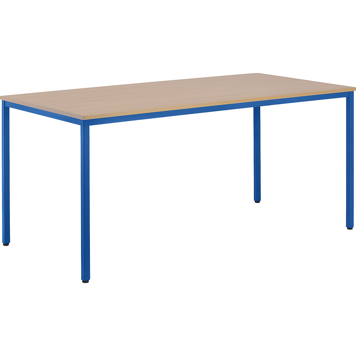 Multifunctionele tafel – eurokraft basic, h x b x d = 720 x 1600 x 800 mm, blad beukenhoutdecor, frame gentiaanblauw