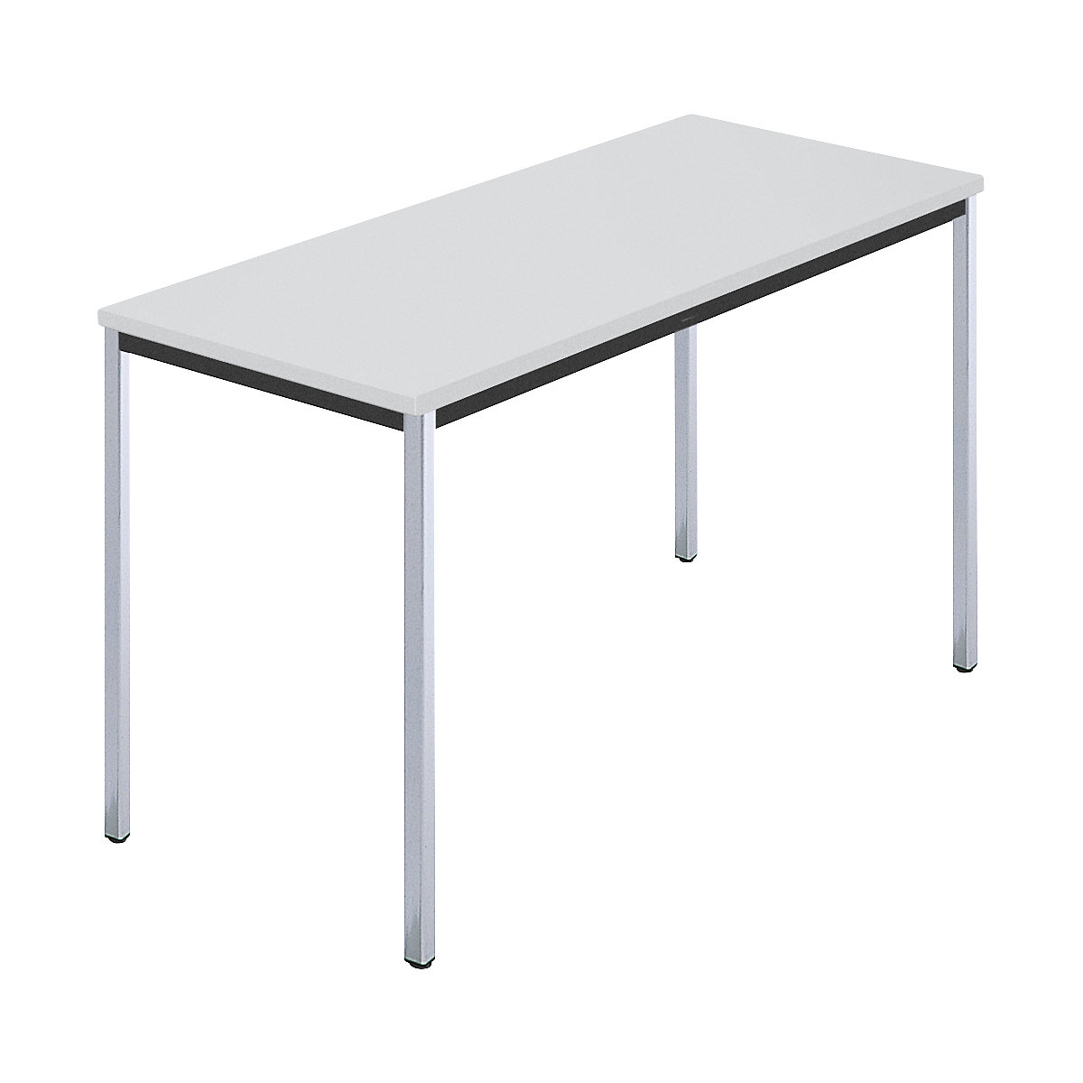 Rechthoekige tafel, met vierkante, verchroomde tafelpoten, b x d = 1200 x 600 mm, grijs-6