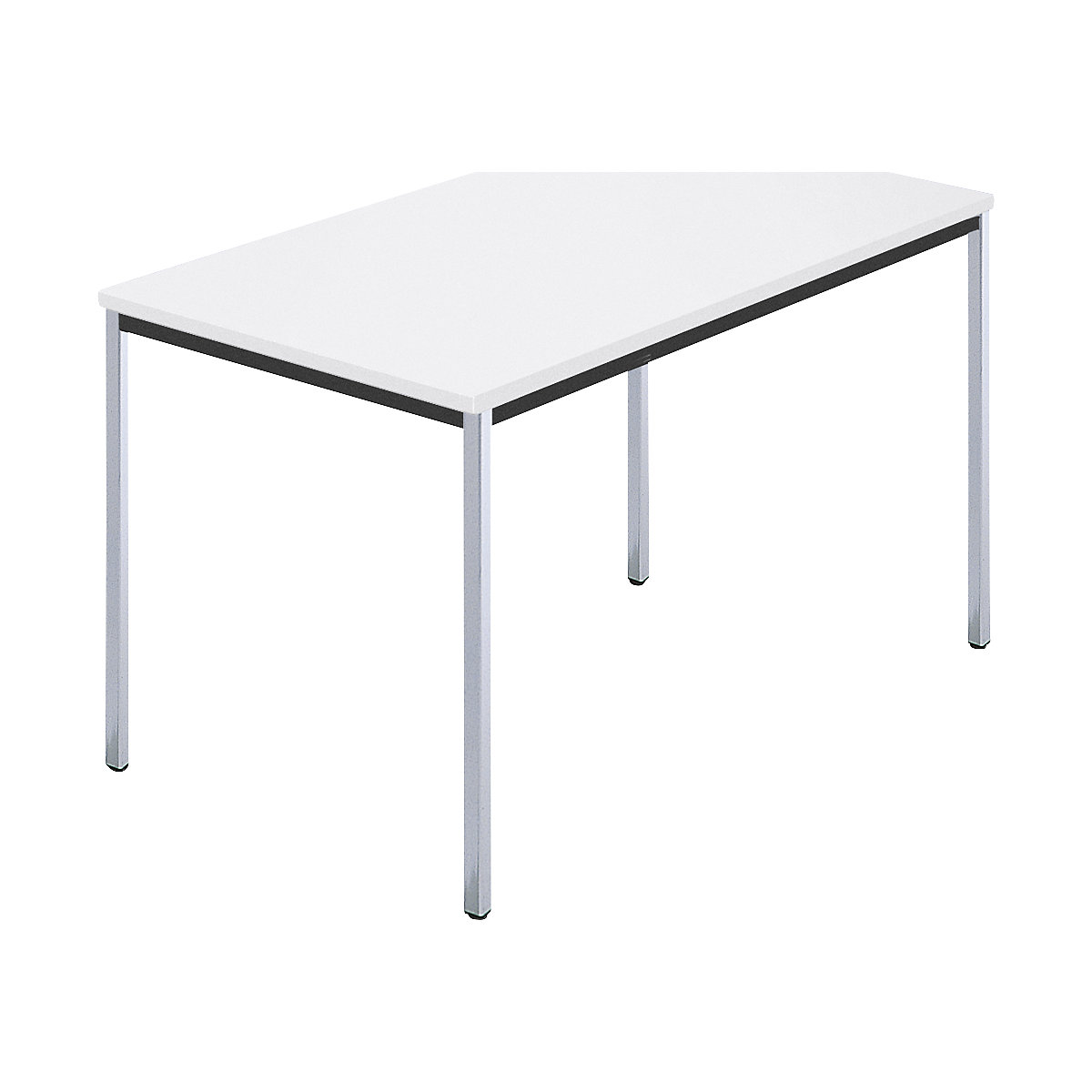 Rechthoekige tafel, met vierkante, verchroomde tafelpoten, b x d = 1200 x 800 mm, wit-5