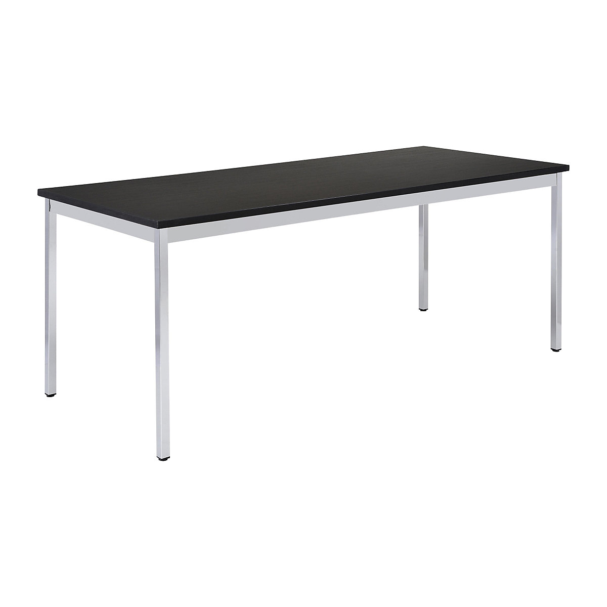 Universele tafel – eurokraft basic, rechthoekig, b x h = 1200 x 740 mm, diepte 800 mm, blad zwart, frame verchroomd