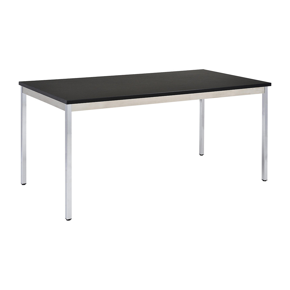 Universele tafel – eurokraft basic, rechthoekig, b x h = 1200 x 740 mm, diepte 600 mm, blad zwart, frame verchroomd