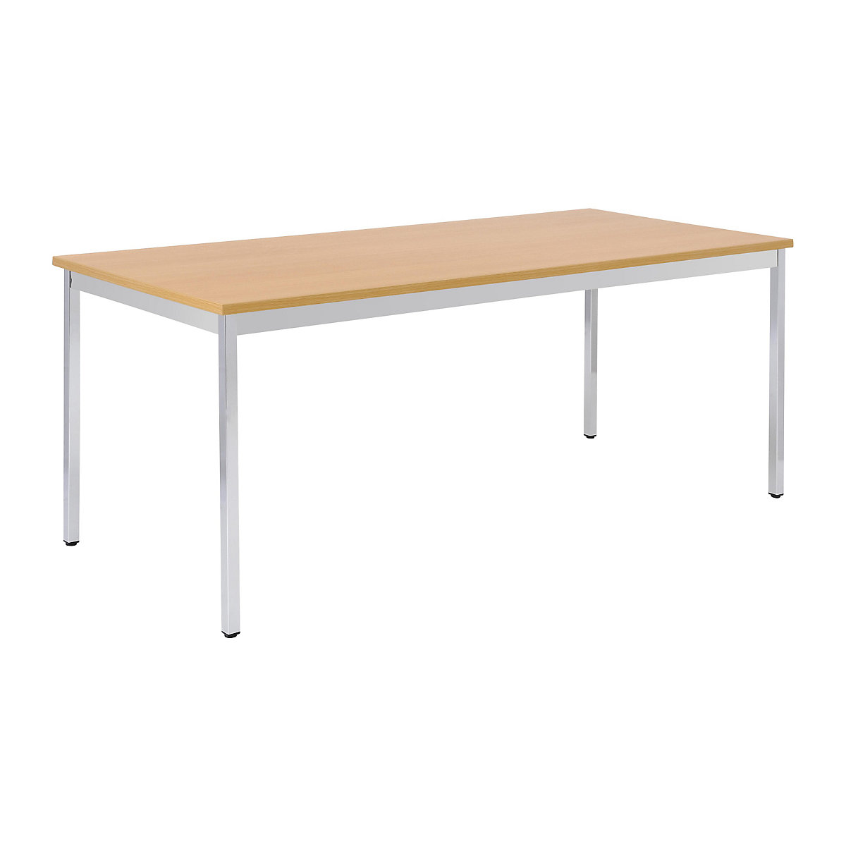 Universele tafel – eurokraft basic, rechthoekig, b x h = 1200 x 740 mm, diepte 800 mm, blad beukenhoutdecor, frame verchroomd