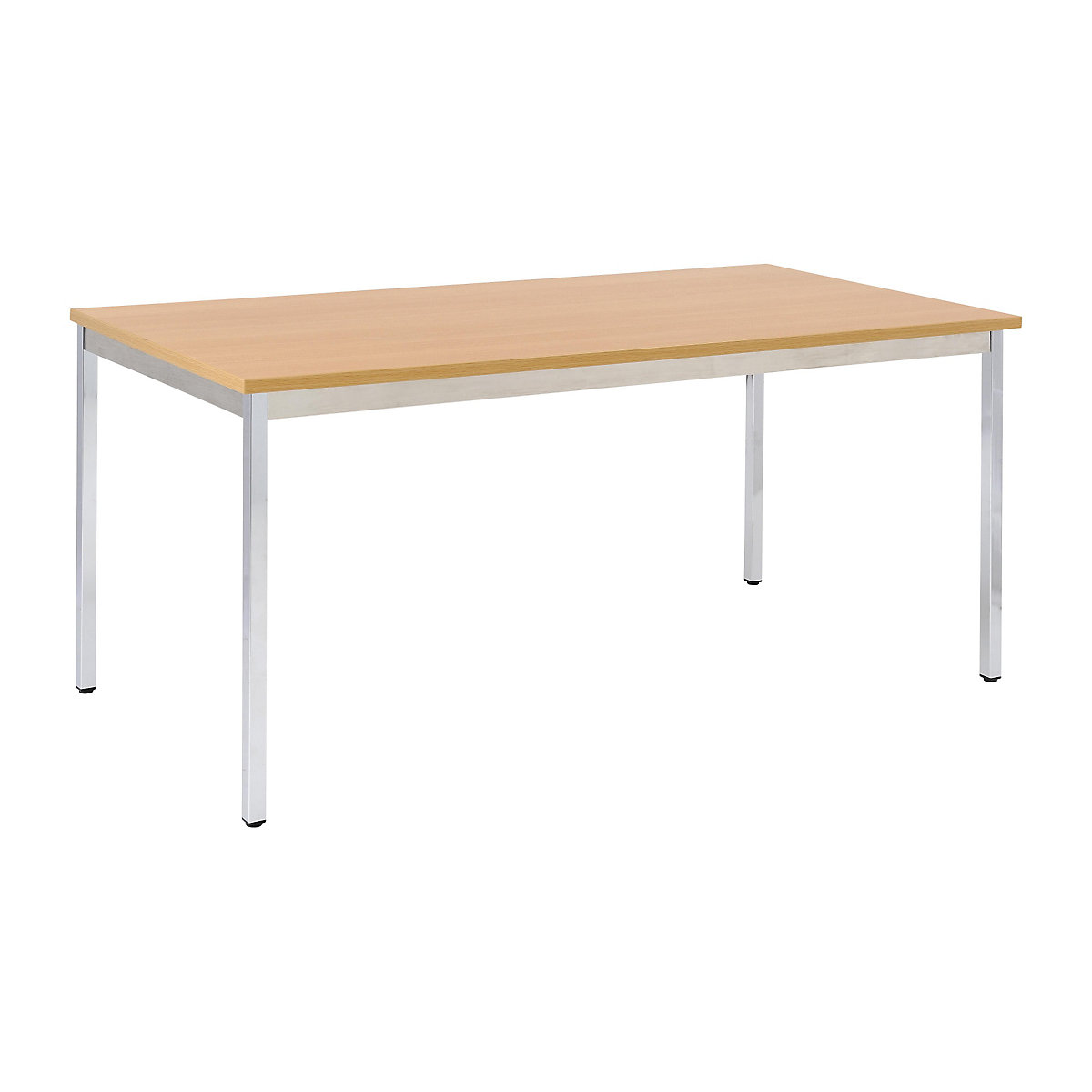 Universele tafel – eurokraft basic, rechthoekig, b x h = 1200 x 740 mm, diepte 600 mm, blad beukenhoutdecor, frame verchroomd