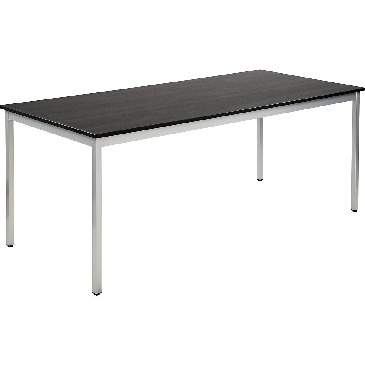 Universele tafel – eurokraft basic, rechthoekig, h x b x d = 740 x 1800 x 800 mm, blad essenhoutdecor donkergrijs, onderstel blank aluminiumkleurig-13