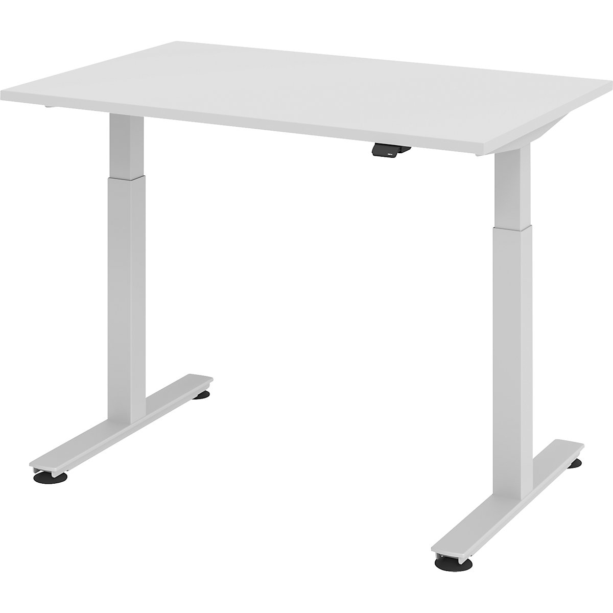 Bureautafel, elektrisch in hoogte verstelbaar UPLINER, recht, b x d = 1200 x 800 mm, lichtgrijs/aluminiumzilver-24