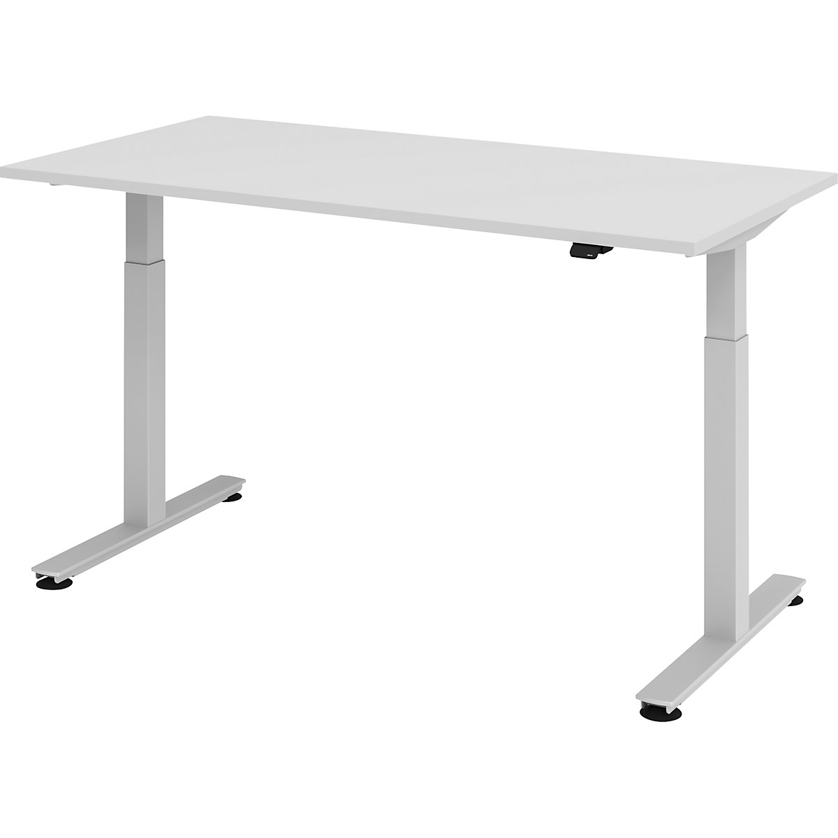 Bureautafel, elektrisch in hoogte verstelbaar UPLINER, recht, b x d = 1600 x 800 mm, lichtgrijs/aluminiumzilver-16