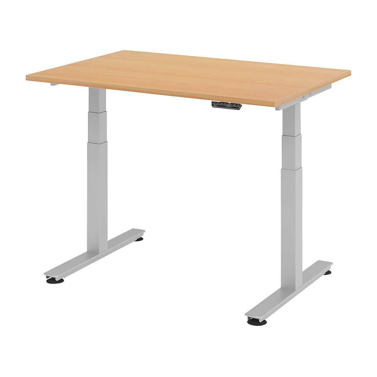 Sta-bureautafel, elektrisch in hoogte verstelbaar UPLINER-2.0, recht, b x d = 1200 x 800 mm, beukenhout-21