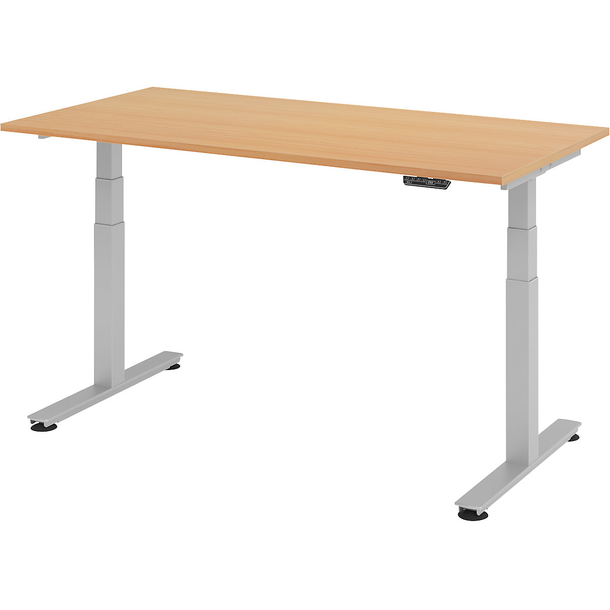Sta-bureautafel, elektrisch in hoogte verstelbaar UPLINER-2.0, recht, b x d = 1600 x 800 mm, beukenhout-9