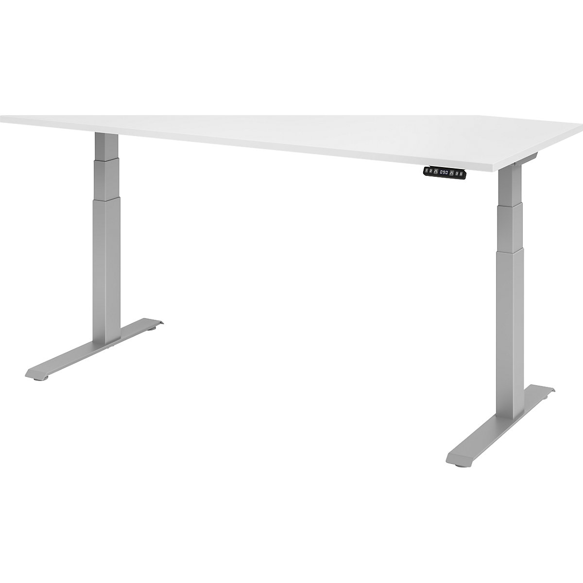 Bureautafel, elektrisch in hoogte verstelbaar UPLINER-K, met geheugenschakelaar, b x d = 1800 x 800 mm, wit/aluminiumzilver-14